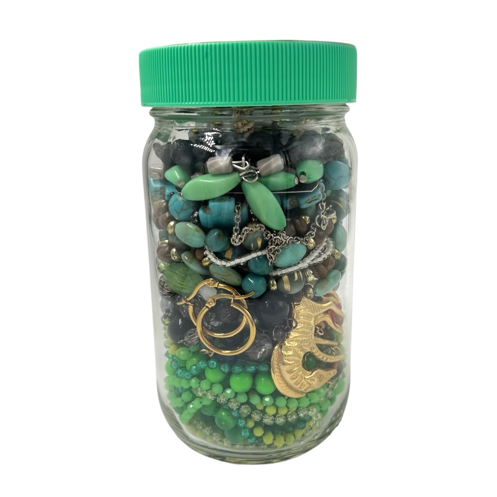 Mystery Jewelry Jar (Vintage to Now), Beaded/Gold Theme